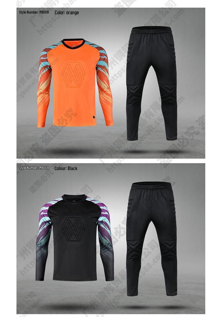 Unisex Long Sleeve Goalkeeper Kit: Protective Jersey & Pants for Training and Competition