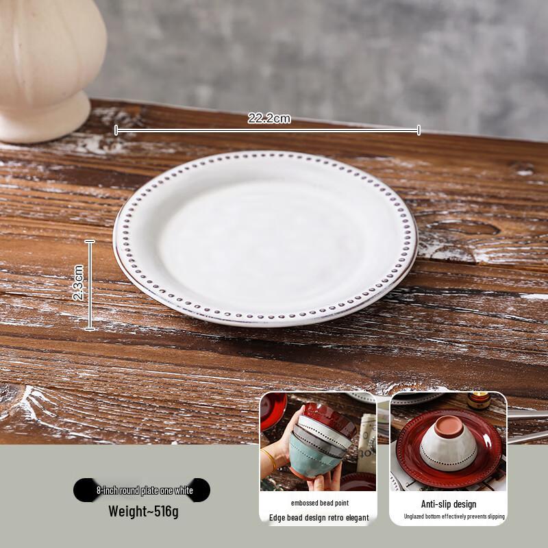 Nordic Ceramic Steak & Pasta Dinner Plate