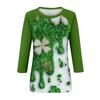 Women's  St. Patrick's Day Print Round Neck Three-Quarter Sleeve Top