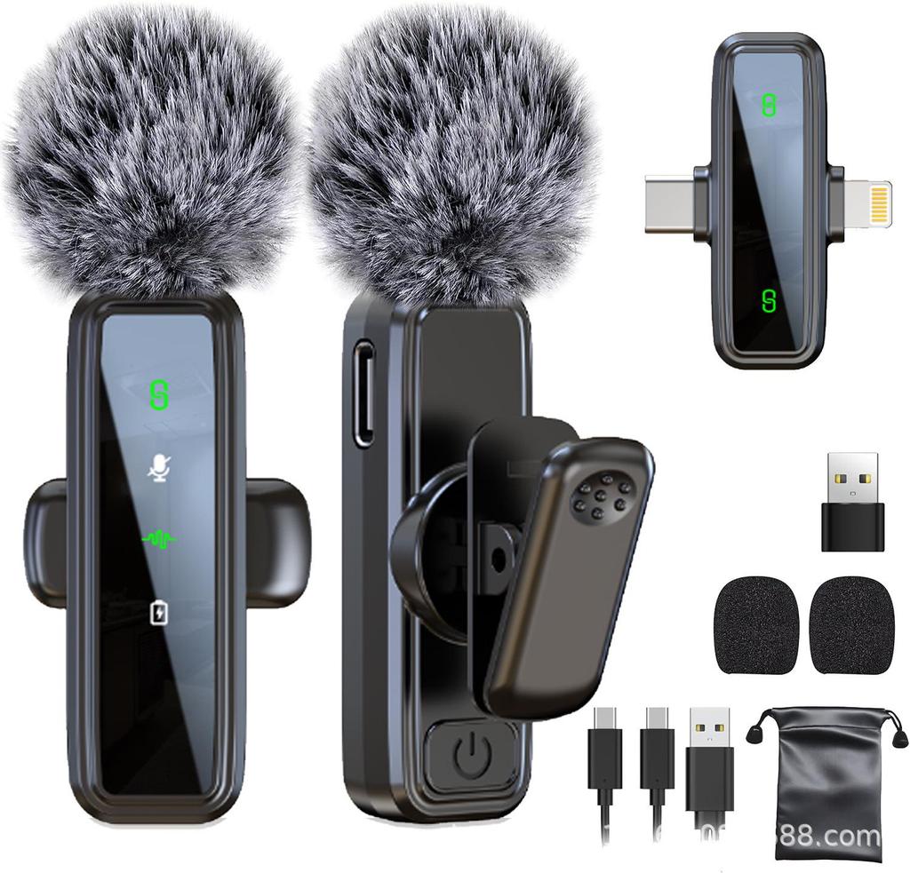 J86 Dual Wireless Lapel Microphone - Noise Reduction for Live Broadcasts