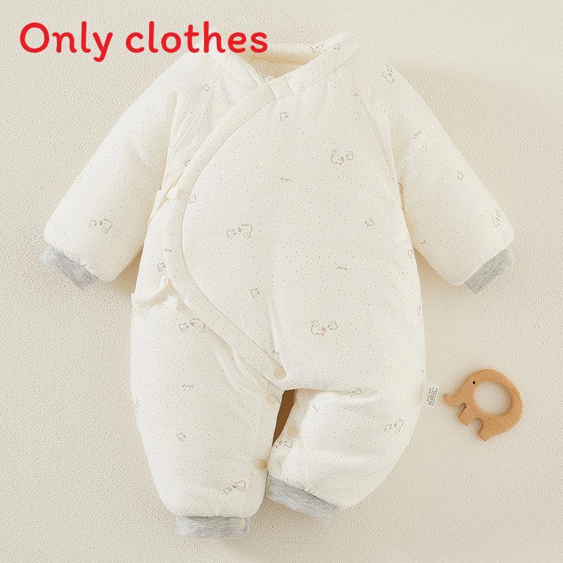 Baby Boy Girl Winter Thick Cotton Hanbok With Slipon Closure For Newborns