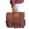 Handmade Full Grain Leather Messenger Bag by Parrys Leather World, Vintage Laptop Briefcase for Work