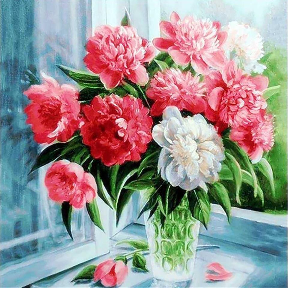 

Полная алмазная живопись Цветочная вышивка Алмазная вышивка Цветочный декор ручной работы для дома Картина со стразами Подарок Full Square 30X30CM