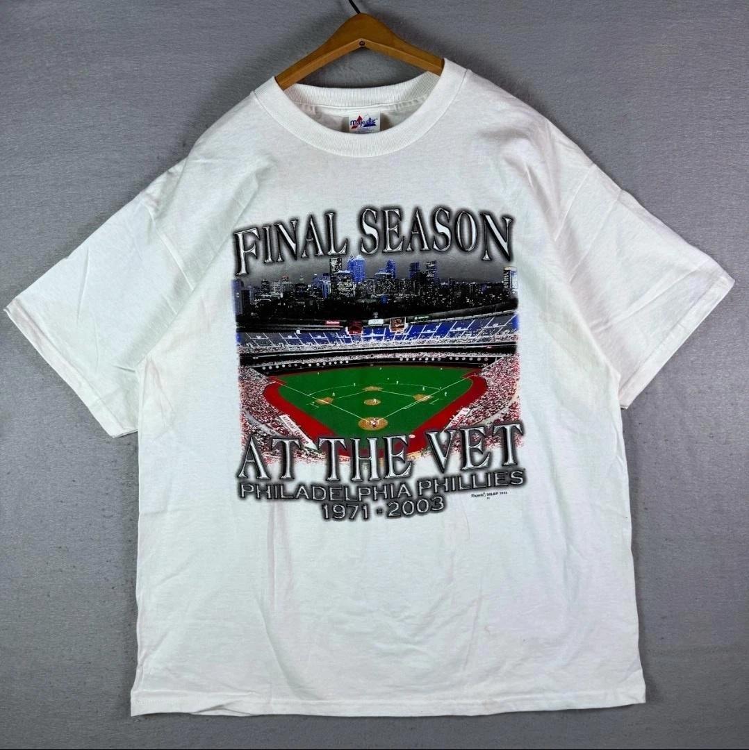 

Vintage Philadelphia Phillies T-Shirt XL White MLB Majestic Final Season NWT 4XL