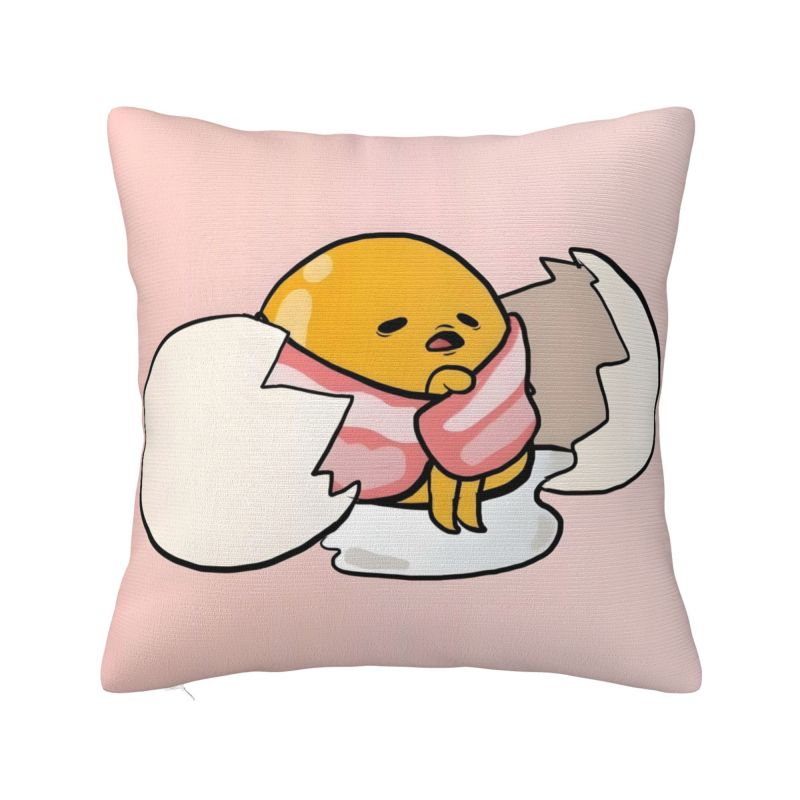 Aangepaste Anime Gudetama Cartoon Kussenhoes 40x40cm Zacht Luxe Sierkussen Woonkamer Decoratie