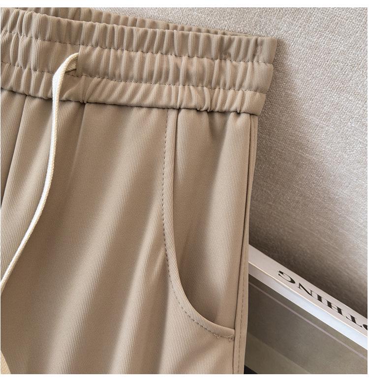 Super Fat Plus Size High Waist Ice Silk Straight-Leg Pants - Women's Summer Nine-Point Casual Style