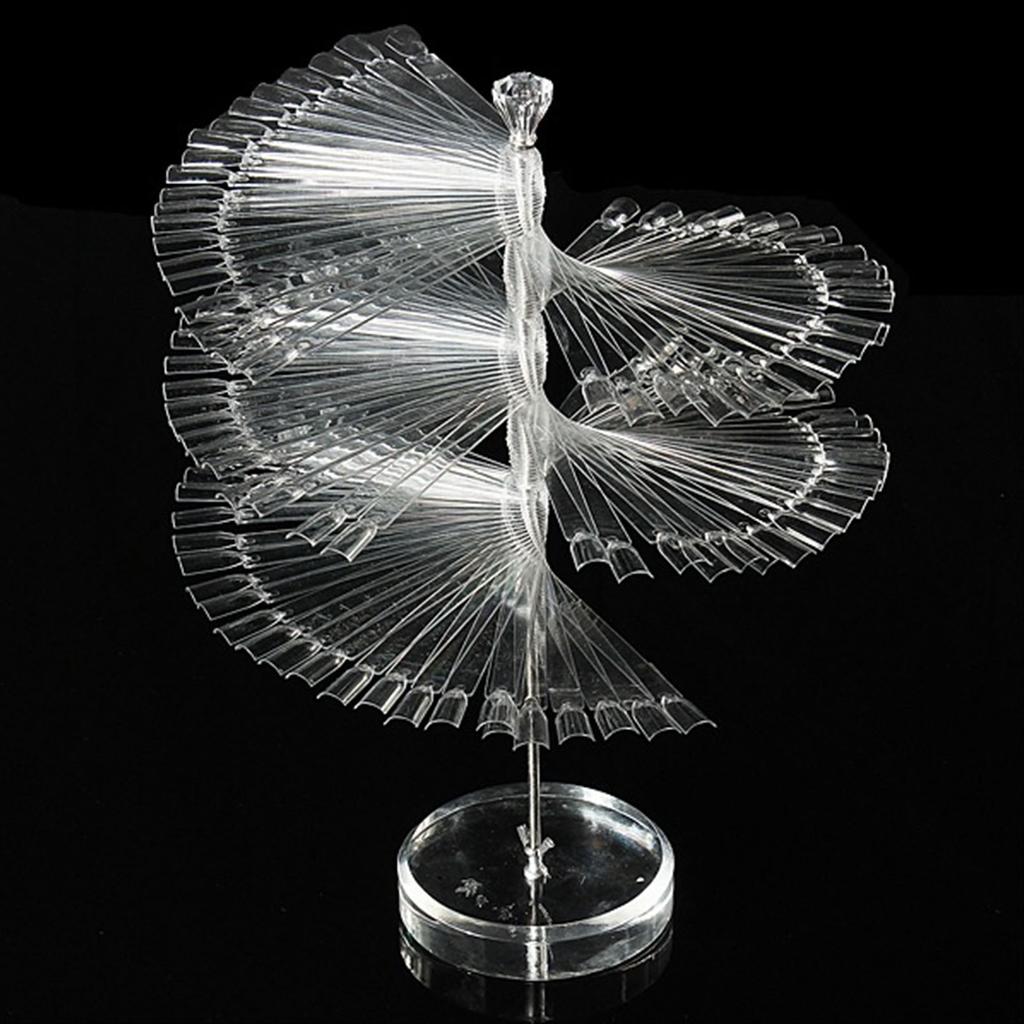 120 Sticks Nail Art Color Chart Display Stand Spiral Removable Portable Fan Shaped Nail Sample