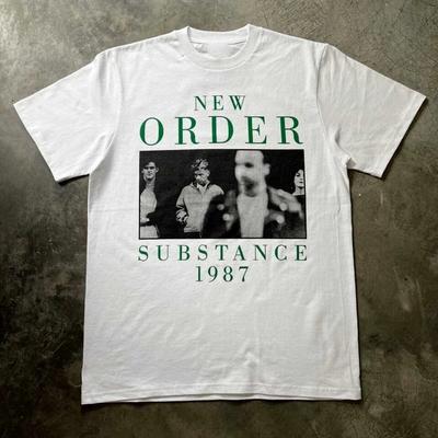 Vintage New Order Substance 1987 Bílé tričko s krátkým rukávem pro všechny velikosti unisex YA40