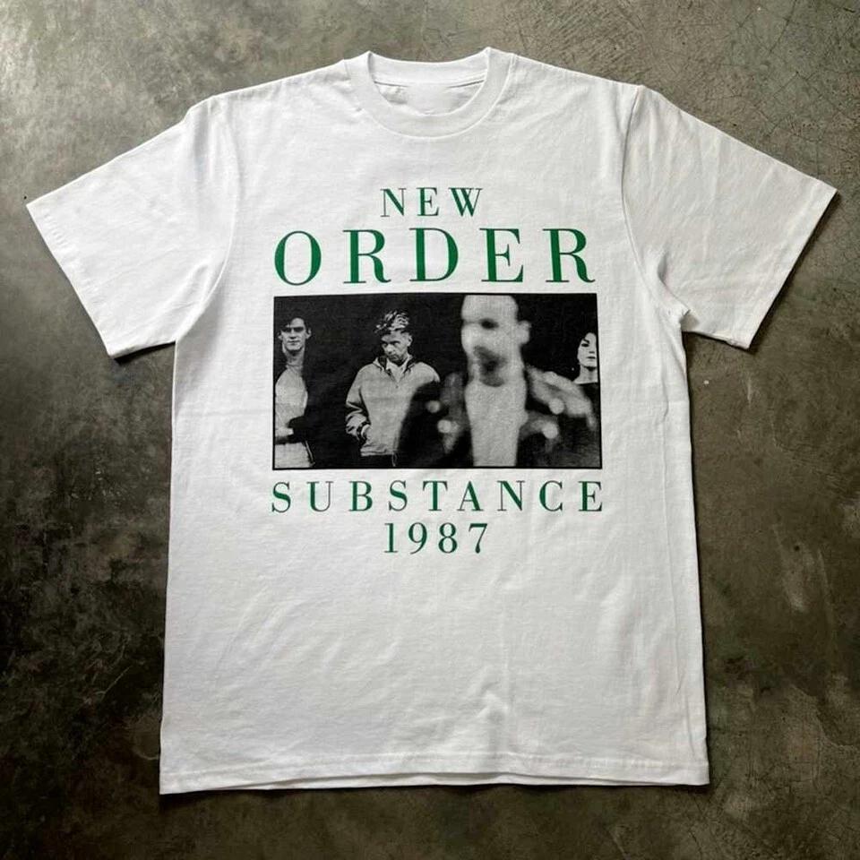 

Vintage New Order Substance 1987 Short Sleeve White All Size Unisex Shirt YA40 M