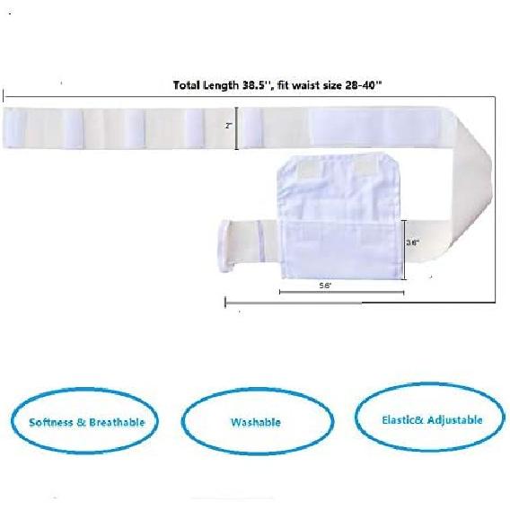 G Tube Holder Catheter Peg Tube Bag Cover Drainage Belt Abdpminal Dialysis Protector Fixation Device Medical Professional Nursing for Patients