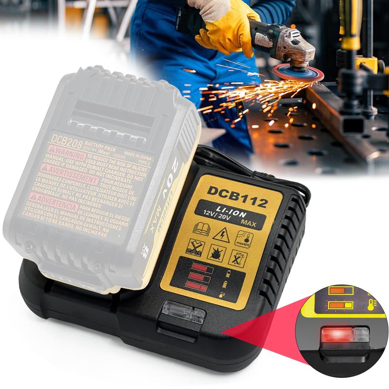 NEW Upgraded DCB112 Battery Charger For Dewalt 10.8V 12V 14.4V 18V 20V DCB206 DCB205 DCB204 DCB203 DCB120,DCB107 DCB115 DCB105