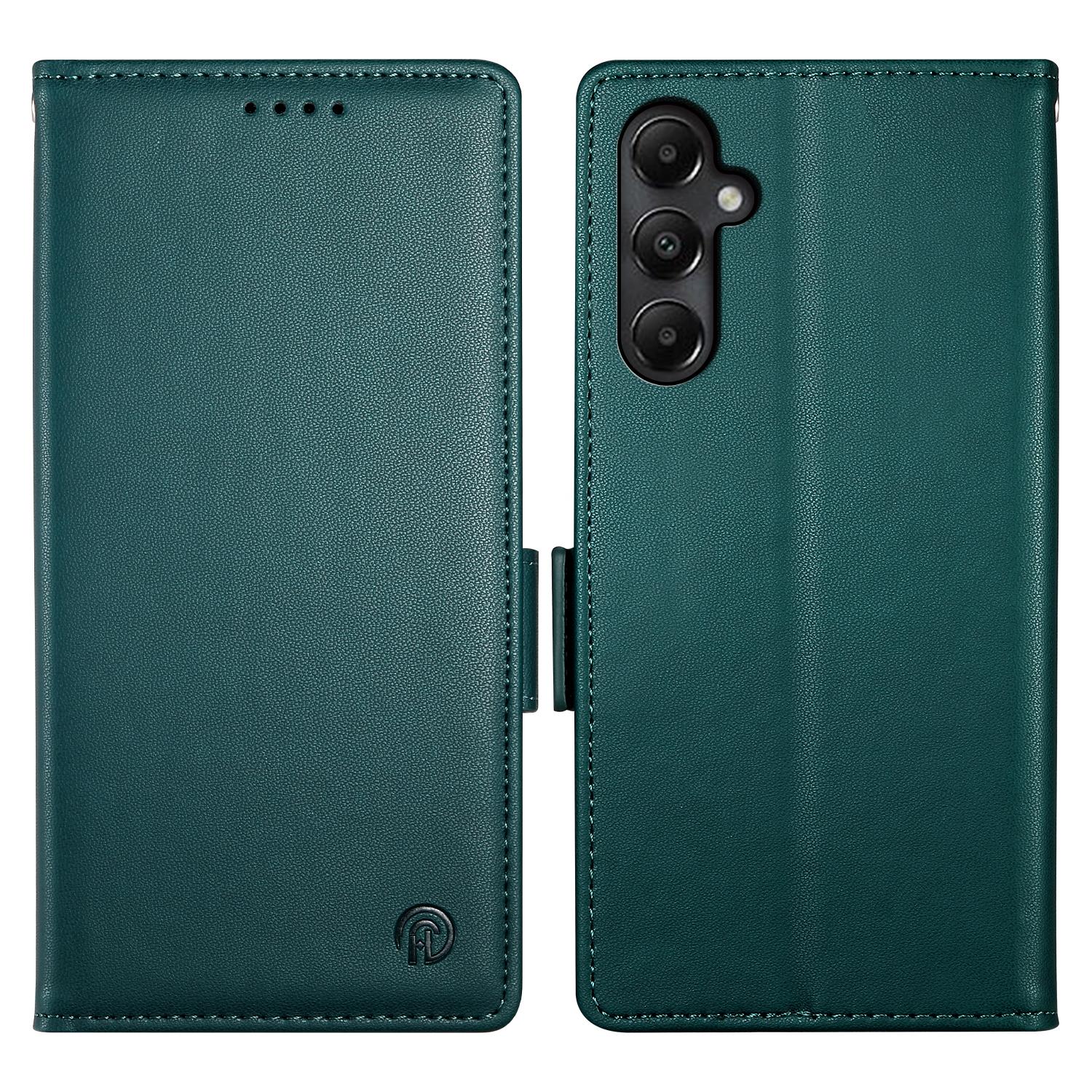 

DF-010 For Samsung Galaxy A05s 4G Case Leather Wallet Protective Phone Cover Blackish Green
