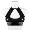 European Qipao-Inspired Tie-Neck Open-Cup Leather Lingerie Set