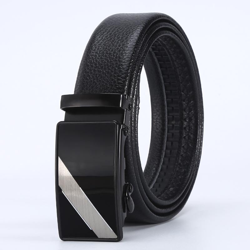 

Мужской ремень из высококачественной кожи с автоматической пряжкой - новый деловой повседневный стиль 120cm