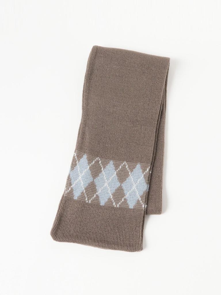B:MING LIFE STORE by BEAMS Men's Argyle Scarf, Grey Free