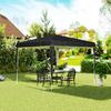 Gazebo 3x3 m for 6-9 People with Adjustable Height and Drainage Holes, in Metal and Black Oxford Fabric