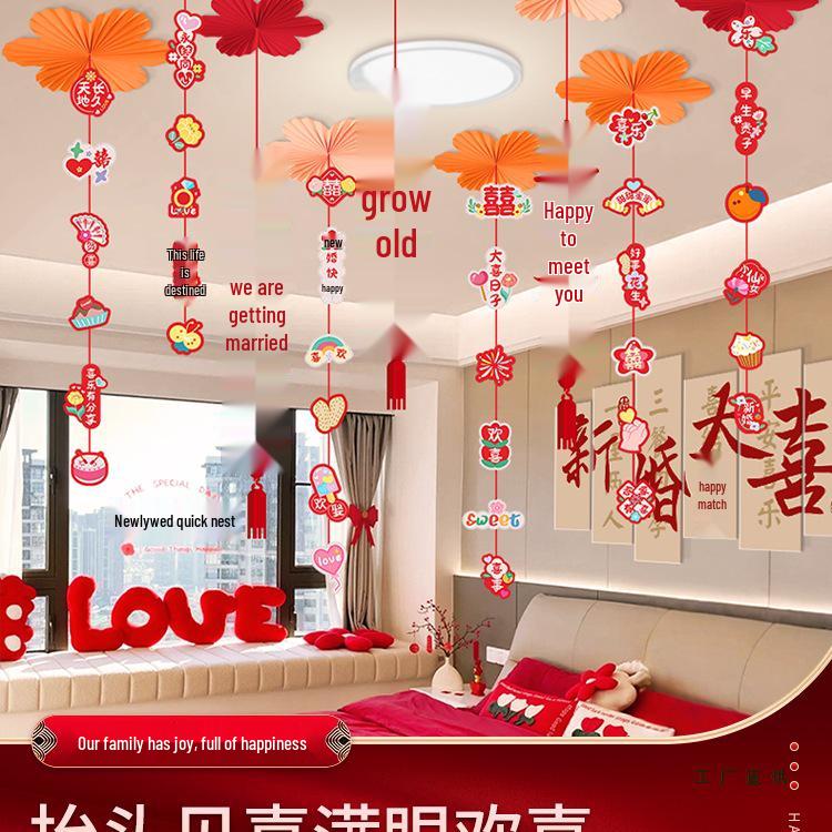 Ceiling Hanging Decorations: Wedding, Living Room, Bedroom, Boudoir Pendants & Fan Floral Ornaments