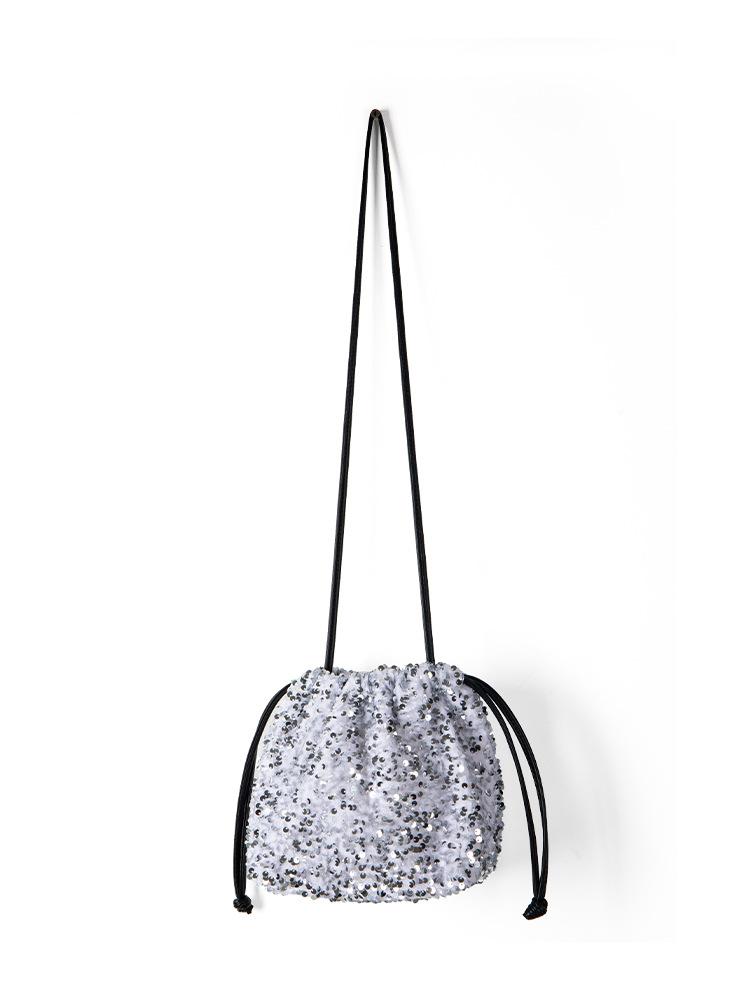 Fashion Trend Sequined Shoulder Bag Women's Bag New Niche Shiny High-end Feeling Drawstring Crossbody Bag Women