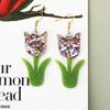 Environmentally Friendly Acrylic Earrings, Fashionable Tulip Flower Shape Earrings, Earrings Batch