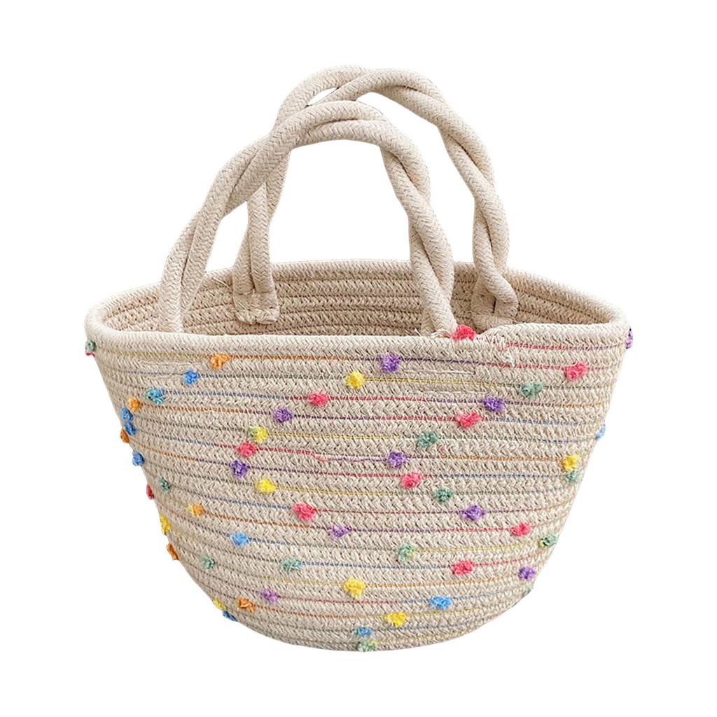 Natural Straw Tote Bag For Women Woven Shoulder Bag with Portable Handles Design