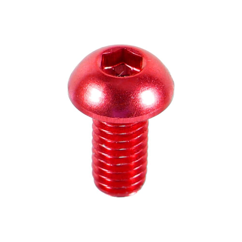 10pcs M3 6-10mm Button Round Head Aluminum Alloy   Hex Socket   Screw   Red 6mm