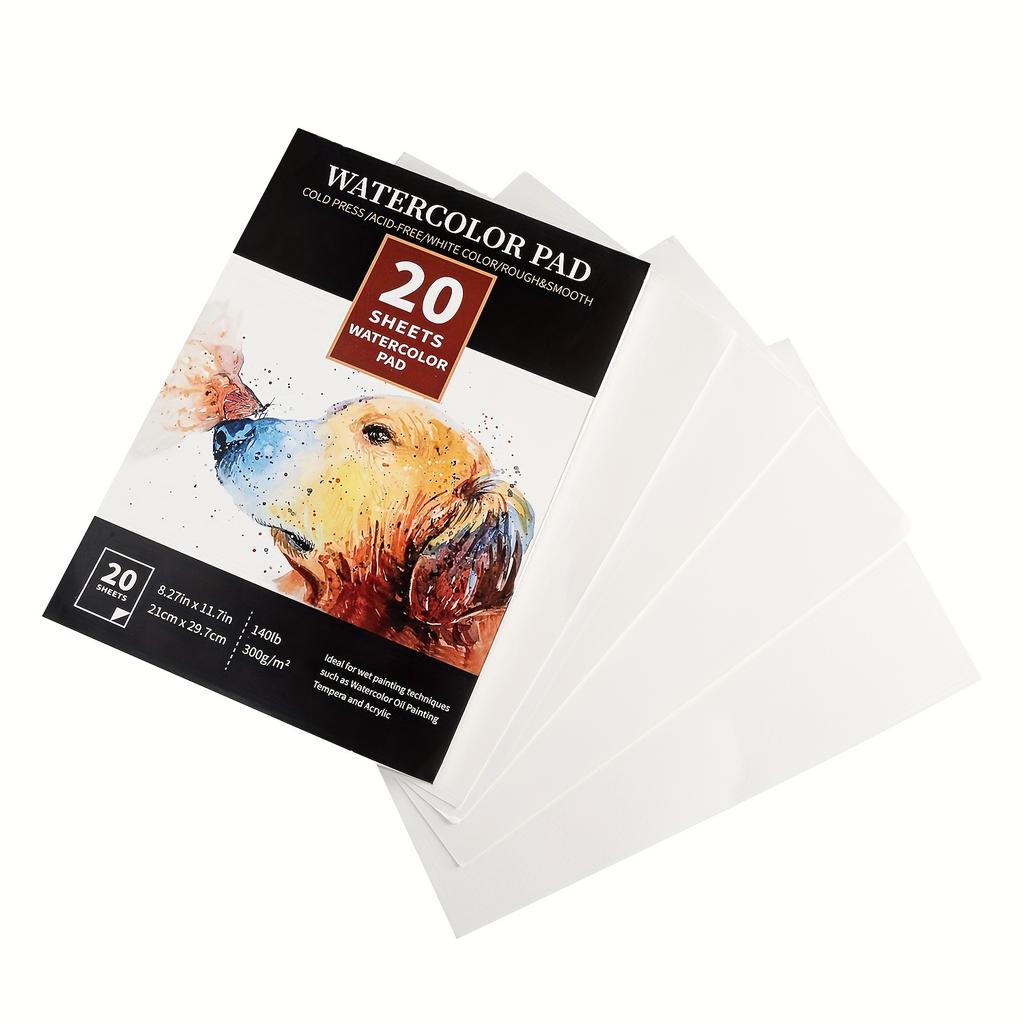 300g A4 20-seitig Klebegebunden Grobkörnig & Feinkörnig Holzschliff Aquarell Aquarellpigment Spezialmalpapier