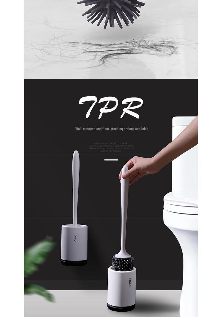 Wall-Mounted Soft Bristle Toilet Brush with Long Handle for Easy Bathroom Floor Cleaning