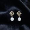 Natural Hetian Jade White Jade Chinese Classical Retro Earrings Copper-wrapped 14k Gold Stud Earrings, Pendant Earrings.