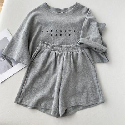 Casual Summer Top and Shorts Set for Women Tracksuit Two-piece Suit Female Sports Short Sleeve Print Letter Classic Women's Suit