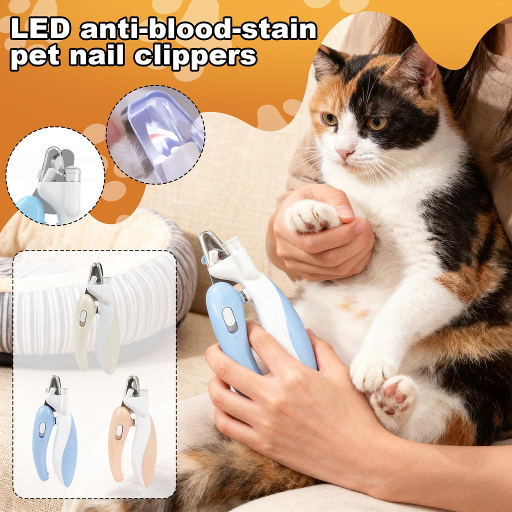 LED Pet Nail Clippers For Cats And Dogs, Easy Blood Line Detection NailTrimmer, Safe & Sharp Cutter