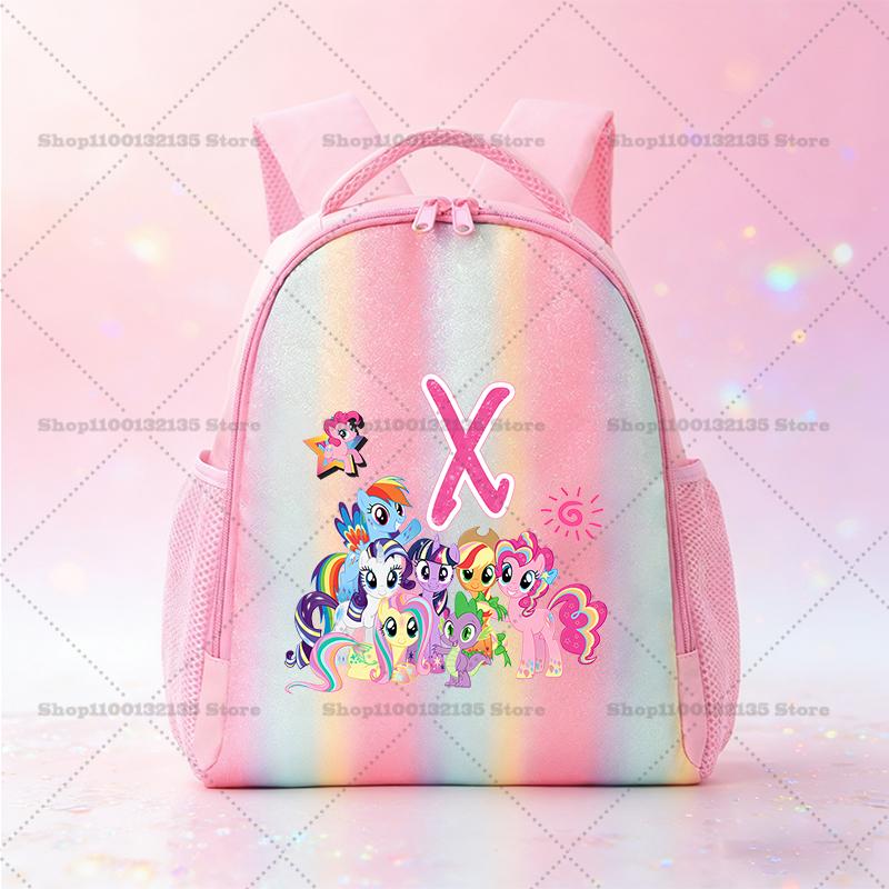 My Little Pony Schoolbag Kawaii Anime Pattern Pink Backpack Primary School Kindergarten Cartoon Shiny Bookbag Stationery Gifts Kid Friendly
