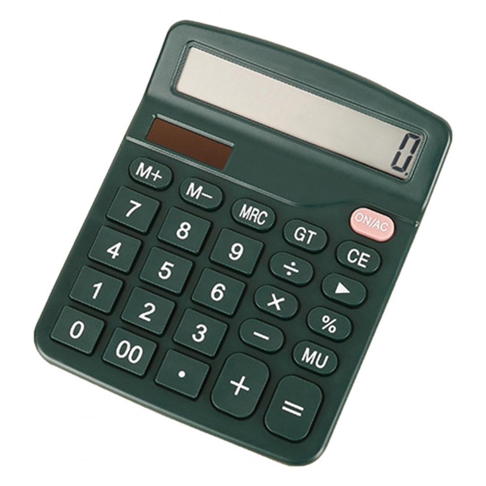 Business Calculator Comfortable Buttons Power Supply Solar Calculator 12 Digits Solar Battery Basic Office Calculator