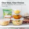 Borosilicate Glass Mixing Bowl with Lid, 3 Pcs Set (500ml, 800ml &1600ml), Serving Bowl, Transparent