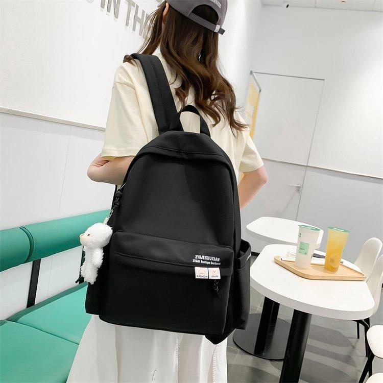 Schoolbag Korean version ins simple schoolbag female solid color campus large capacity primary school students fourth, fifth and sixth grades junior 