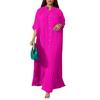 Summer Plus Size Women's Pleated Loose Casual Dress, European American Fashion Casual Dress, Leisure Women Clothing