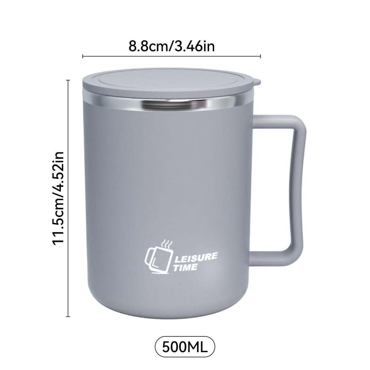 

WORTHBUY Double-layer Insulated Coffee Mug With Handle Student Leak-proof 304 Stainless Steel Milk Coffee Water Cup Drinkware 401-500ml серый