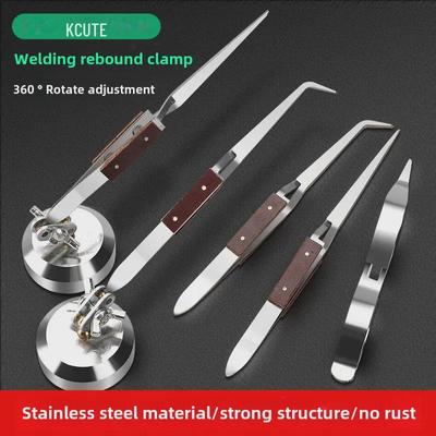 Universal Jewelry Welding Tweezers: Curved & Straight Rebound Clamps