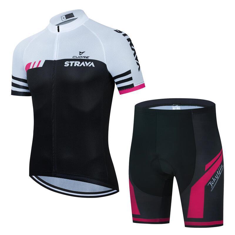 Men Women Cycling Jersey Bib Shorts Set Quick Dry Breathable Bike Riding Outfit Road Mountain Biking