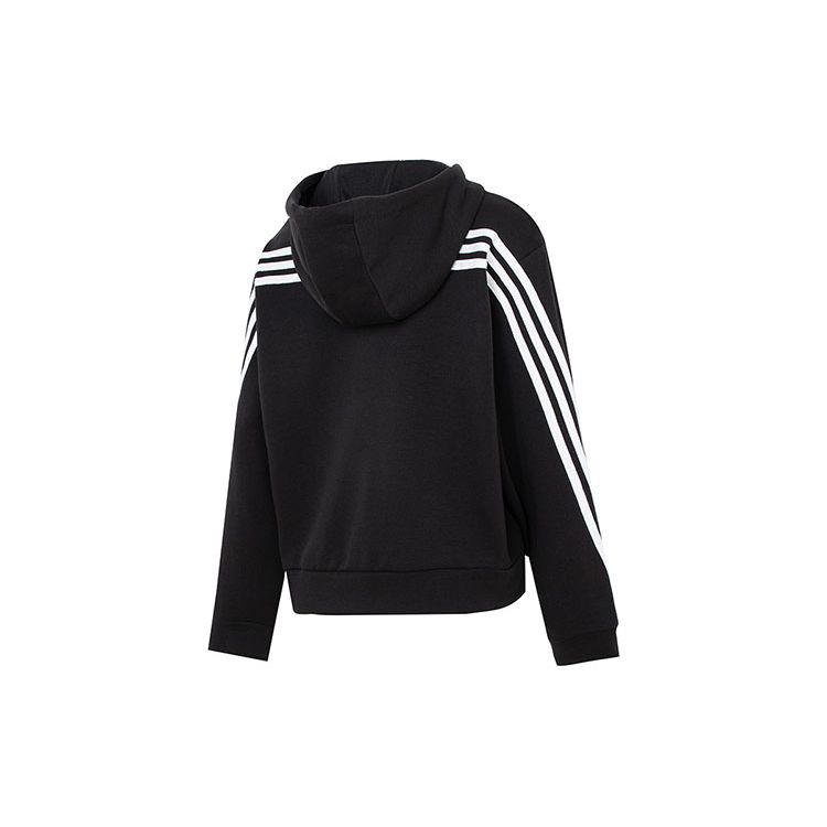 Adidas Dámská bunda Essentials 3-Stripes s kapucí a zipem po celé délce Černá HT4715