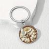Mode legering nyckelring hänge rund metall nyckelring