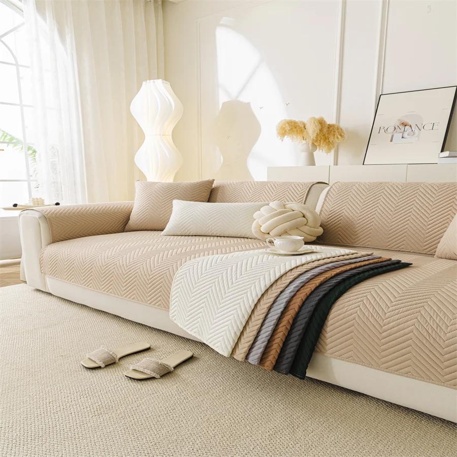Nordic Light Luxury Style Four Seasons Universal Advanced Sense Anti-Cat Scratch Anti-Slip Sofa Cover Cushion