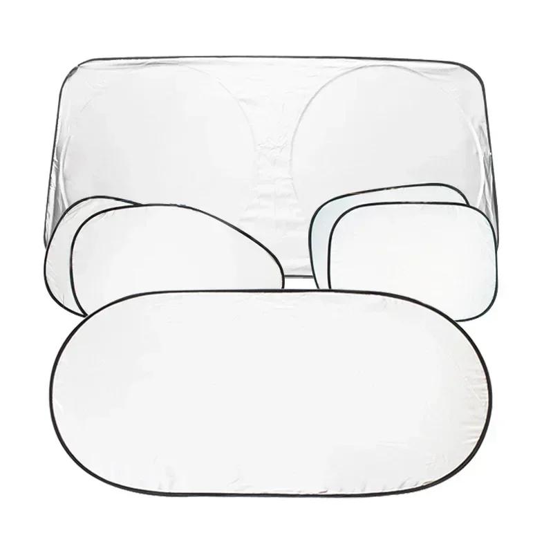 

6 шт./компл. Автомобильные солнцезащитные шторки на лобовое стекло, Чехлы от снега и льда на окна, Защита от УФ-лучей, Светоотражающий солнцезащитный экран, Передний, Задний, Боковой