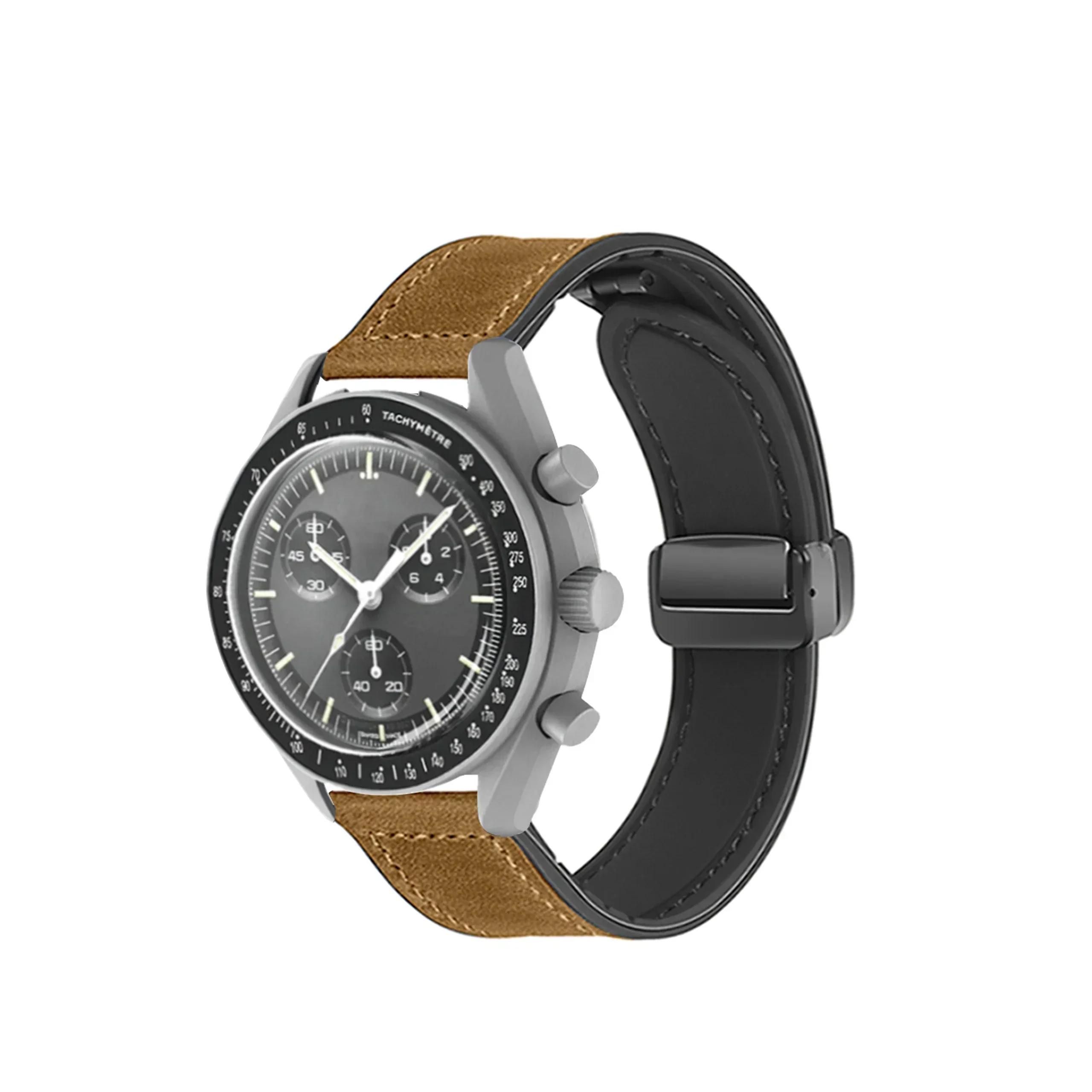 

Класичний 20 мм силіконовий шкіряний ремінець для годинника Omega X Swatch Common MoonSwatch Saturn Moon Series Constellations Чоловіки Жінки Quick Release 20MM