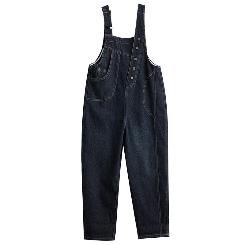 Women's Plus Size Slimming Cropped Overalls - Autumn Japanese & Korean Style