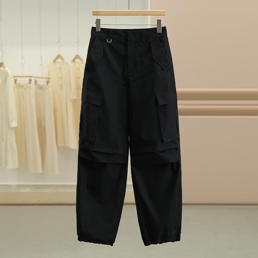 

Sancai High-Waisted Slimming Cargo Pants: Loose Fit for Autumn Double Extra Large чёрный