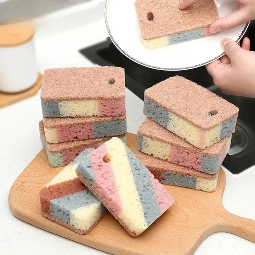 1/5/10/15Pcs Wood Pulp Cotton Dishwashing Sponge Magic Cleaning Sponge Pot Brush Kitchen Washing Cleaning Tools