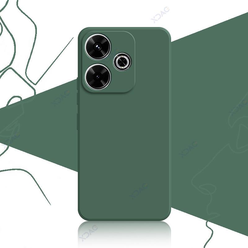 Luxury Square Liquid Silicone Cases for Xiaomi Redmi 13 4G 5G Redmi13 6.79" Global 360 Soft Phone Cover Waterproof Bags