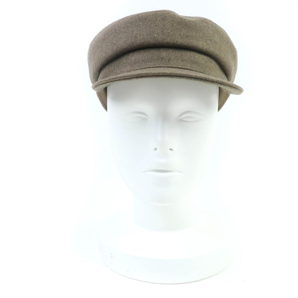 Pristine HERMES Casquette Deauville Serie Metal Brown Cashmere Women 58 Used