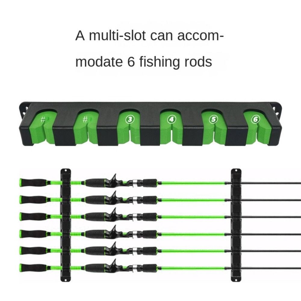 6 Hole Fishing Rod Display Stand Wall Mount Fishing Pole Storage Rack  Fishermen