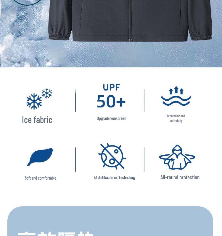 Herren Kapuzen-Sonnenschutzjacke - Ultraleicht, Atmungsaktiv, Winddicht, Schnelltrocknend, Lockere Passform, Kühlend, UV-Schutz.